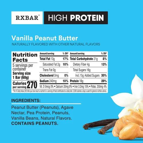 Vista 3 de RXBAR Barras altas en proteínas, 0.63 oz de proteína, sin gluten, aperitivos de proteínas, paquete variado de 2 sabores (2 cajas, 10 barras)