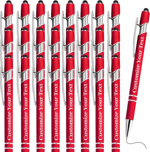 Vista 35 de Hasta 500 bolígrafos personalizados a granel con lápiz capacitivo, grabado, juego de bolígrafos con tu nombre, texto para mujeres de negocios