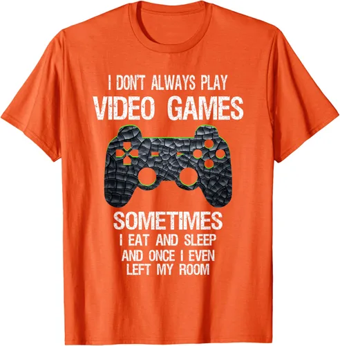 Vista 80 de Funny Gamer Video Games - Camiseta para niños y adolescentes, ajuste clásico, color negro, mezcla de algodón, Negro