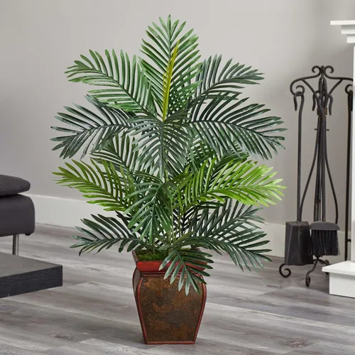 Vista 3 de Nearly Natural Árbol artificial Paradise Palm de 3 pies en maceta decorativa