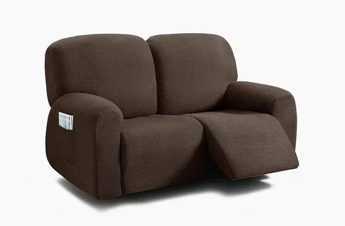 Vista 32 de ULTICOR Fundas jacquard para sofá reclinable de 8 piezas, fundas elásticas para sofá reclinable de 3 cojines, gruesas, suaves y lavables (estilo 3)