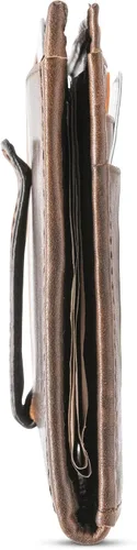 Vista 6 de WEBER'S PREMIER LEATHER - Dynasty Series - Cartera de bolsillo frontal para hombre - Bloqueo RFID de cuero de grano completo