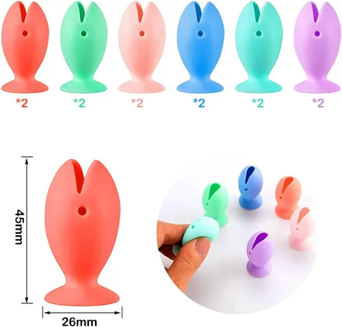 Vista 4 de 12 soportes de silicona para cepillos de dientes y fundas de cabeza de cepillo de dientes, 6 pares de tapas de cepillo de dientes para viajes