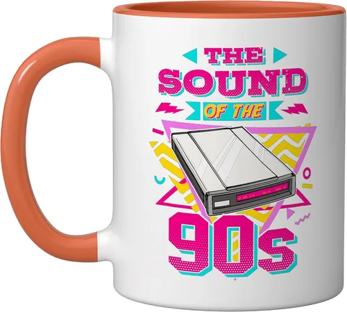 Vista 7 de 90s Nostalgia Retro 90s Dial Up Internet Vintage Ceramic Mug, Black/White