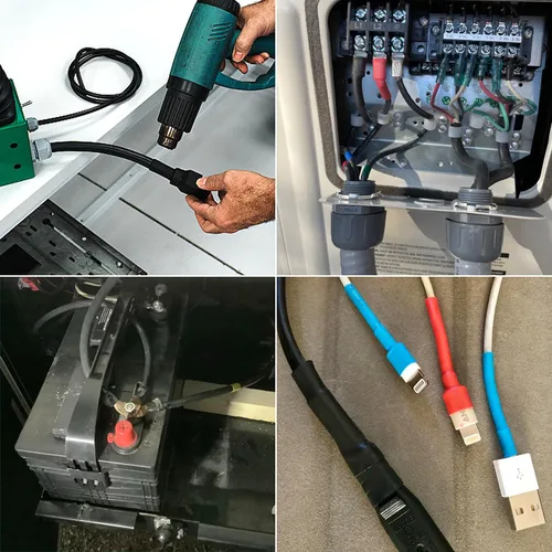 Vista 7 de Tubo termorretráctil de 1-1/2 pulgadas, tubina termorretráctil impermeable de 5 pies con relación 3:1, forro adhesivo, tubo de envoltura de alambre