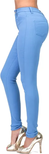 Vista 2 de LOVER BRAND FASHION Pantalones de mezclilla desgastados rasgados de color de talle alto para mujer