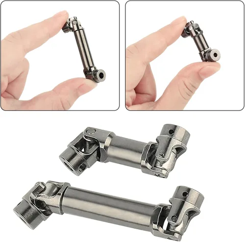 Vista 2 de 2 unids acero inoxidable eje de transmisión de acero delantero trasero eje central para TRX4M Defender 1/18 RC Crawler Upgrade