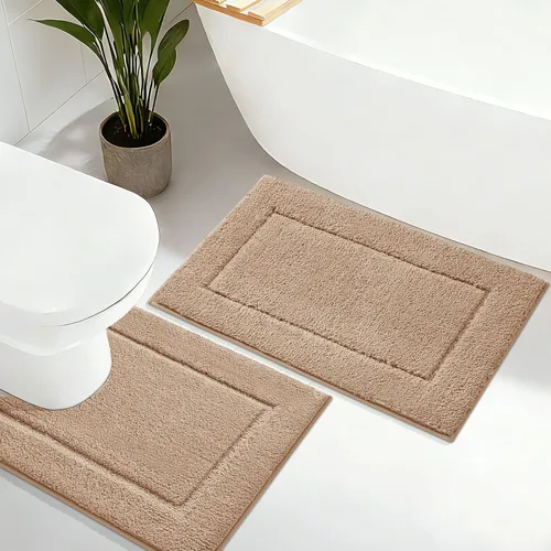 Vista 40 de IM HOME Tapetes de baño, felpa ultra suave, de microfibra esponjosa, absorbente, parte trasera antideslizante, lavable a máquina, tapetes para suelo