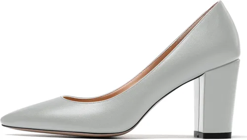 Vista 2 de WAYDERNS Zapatos de tacón alto con puntera puntiaguda mate para mujer, 3.5 pulgadas