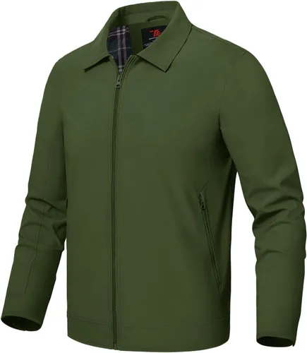 Vista 23 de Rdruko Chaquetas ligeras para hombre Cortavientos de primavera y otoño Chaquetas ligeras Casuales y elegantes con bolsillos