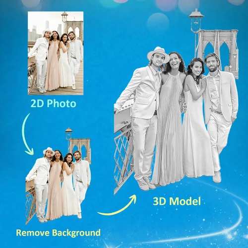 Vista 5 de HAN'S LASER Foto de cristal 3D personalizada, rectangular dentada, para el día de San Valentín, aniversario, cumpleaños, regalos para parejas