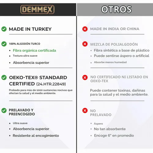 Vista 7 de DEMMEX Organic Diamond - Toalla turca de baño y playa 100% algodón turco certificado Oeko-TEX, ultra suave, de secado rápido, ligera, compacta