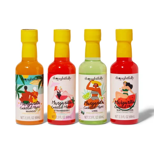 Vista 8 de Thoughtfully Cócteles, set de regalo de mezclador de margarita, 2.3 onzas cada una, sabores incluyen naranja sangre, fresa, mango, sandía y lima