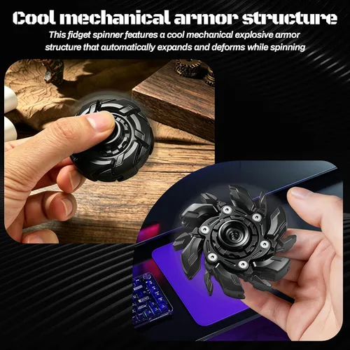 Vista 3 de EDC Fidget Sliders - Juguetes de metal para adultos para TDAH y ansiedad, autismo, alivio del estrés, juguetes de clicker, color negro
