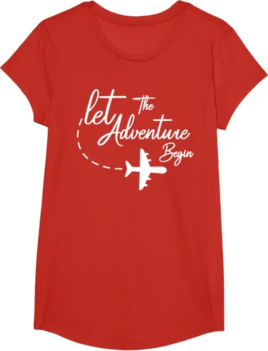 Vista 42 de Let The Adventure Begin - Camiseta inspiradora en modo de viaje en avión, Negro, S