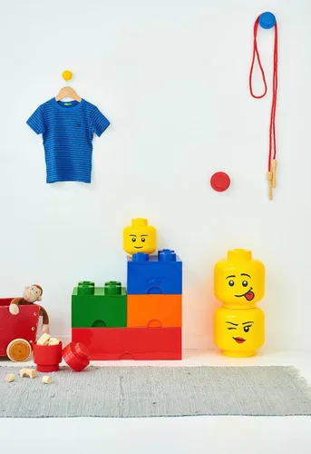 Vista 4 de LEGO Ladrillo de Almacenamiento 4 – botones Naranja – Caja de Almacenamiento de Plástico Apilable con Tapa para Niños y Adultos, Organizador