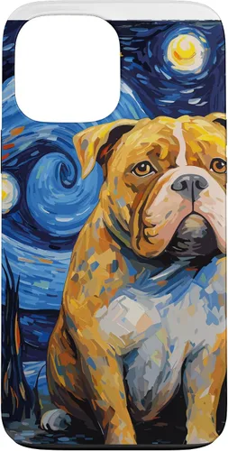 Vista 23 de Funda para iPhone 16 American Bully Starry Night para perro, mamá, perro, papá
