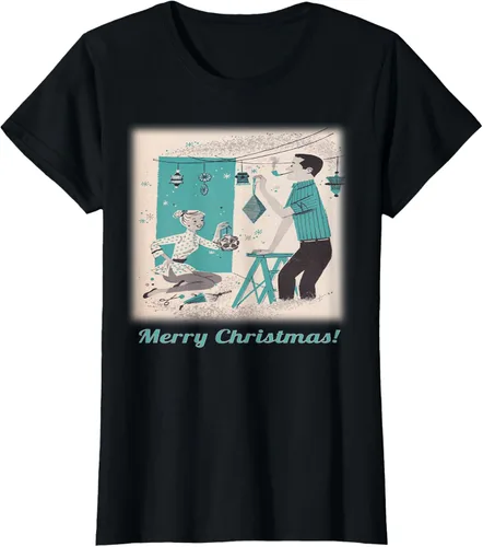 Vista 17 de Árbol de Navidad Retro Mcm playera clásico Par decoraciones, mujer XL, Asphalt