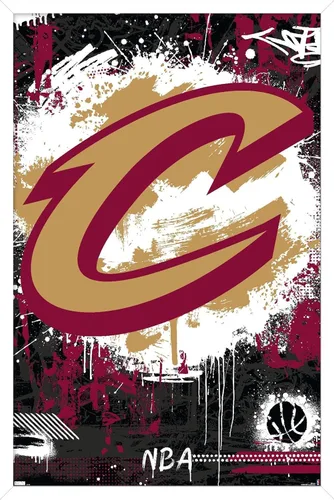 Vista 12 de Trends International NBA Cleveland Cavaliers - Póster de pared con logotipo Maximalist 23 Versión premium sin marco