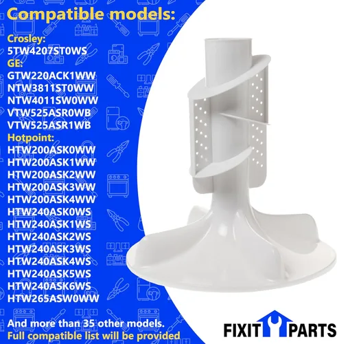 Vista 6 de WH43X24454 WH43X30957 - Kit de taza dispensador de agitador de lavadora y dispensador de suavizante de tela por FIXIT PARTS OEM genuino compatible