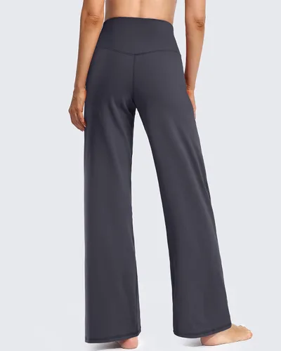 Vista 5 de Promover Pantalones de pierna ancha para mujer, pantalones de yoga con bolsillos, holgados, pantalones deportivos de descanso pequeñosregularesaltos