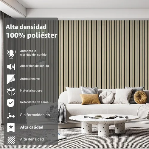 Vista 5 de Art3dwallpanels Paquete de 10 paneles acústicos, paneles de pared insonorizados de 48" X 12" X 0.43", tratamiento acústico autoadhesivo de alta