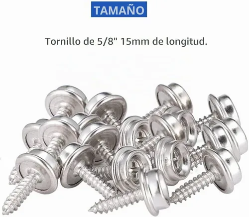 Vista 4 de YeeBeny 50 tornillos de acero inoxidable de grado marino para barcos de lona de 3/8 pulgadas con tornillo de acero inoxidable de 5/8 pulgadas