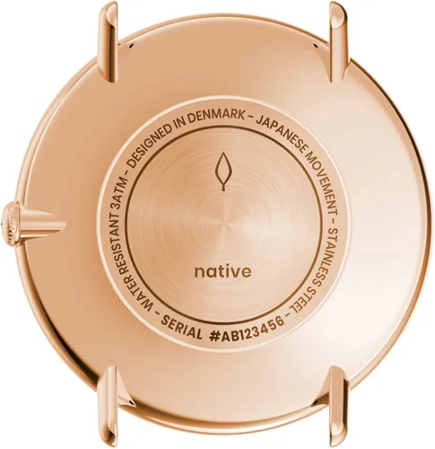 Vista 3 de Nordgreen Reloj nativo escandinavo de oro rosa con correas intercambiables
