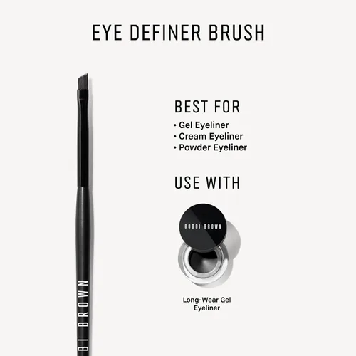 Vista 2 de Bobbi Brown Pincel delineador de ojos Brochas delineadoras de ojos para manchas, líneas precisas + ojos ahumados Funciona para delineador de gel