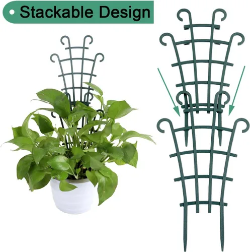 Vista 3 de UWIOFF Paquete de 12 enrejados para plantas en maceta, enrejado de jardín para plantas trepadoras, mini plantas trepadoras, macetas de enrejado