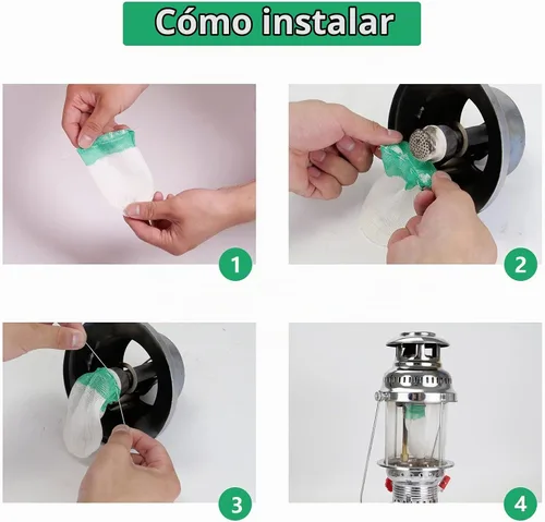 Vista 4 de 10 linternas de propano para farol de gas manto de luz de propano para acampar al aire libre linterna natural (10 unidades)