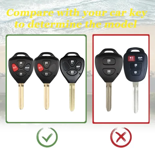 Vista 7 de WJS Funda para Llavero, Protector de Cáscara de Llave de Coche Compatible con Toyota Avalon Camry Corolla Venza Scion Pontiac 2006-2014 (Negro)