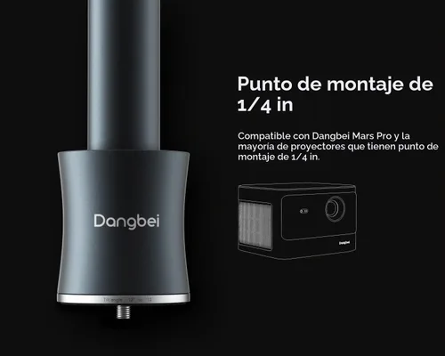 Vista 5 de Dangbei Soporte de techo para proyector, altura ajustable de 3.9-15.7 pulgadas, tornillo de 1/4 pulgadas compatible con DBX3 Pro
