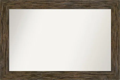 Vista 74 de Amanti Art Espejo personalizado, espejo de baño marrón Fencepost, espejo de pared o espejo de tocador de baño sobre el fregadero (27 x 27 pulgadas)