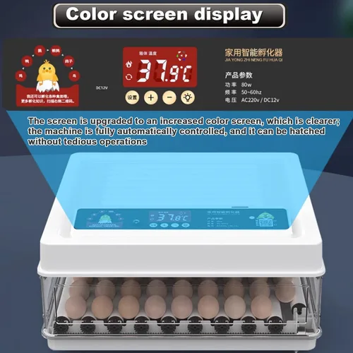 Vista 3 de Automatic Egg Incubator Brooding Machine Chicken Incubator Home Incubator Controller Farm 64-128 Egg Incubator with Automatic Temperature/Humidity