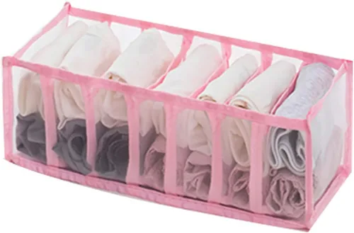 Vista 12 de Organizador de ropa interior, de malla plegable, organizador de cajón, para ropa interior, calcetines, bragas, bragas