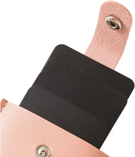 Vista 7 de Cardcarie - Organizador de tarjetas extraíble personalizado, bolsa organizadora de tarjetas de cuero con cierre a presión, tarjetero extraíble