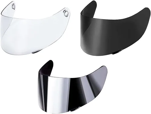 Vista 3 de GDM Casco de motocicleta Bluetooth de cara completa con 3 viseras transparente, tintado, cromado
