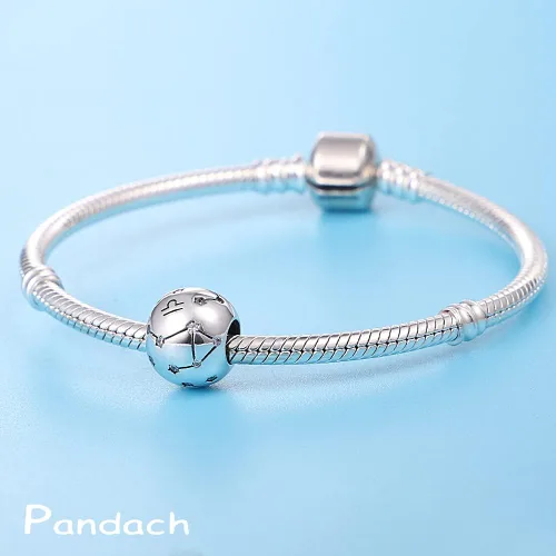 Vista 3 de Pandach 12 Zodiac Sign Birthday Charms 925 Sterling Silver Birthstone Charms Fits Women's Charm Bracelet Necklace Bangle Gifts for Girls Friends