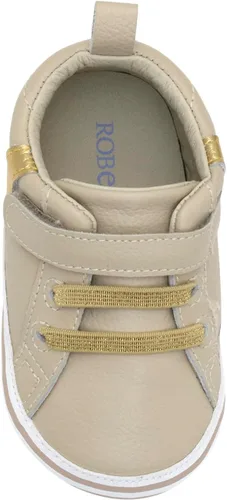Vista 4 de Robeez First Kicks - Zapatos y tenis unisex para bebés y niños pequeños Cuero Addie Taupe