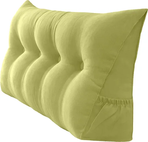 Vista 31 de Peachwell Almohada triangular de lectura para reposo en cama, cojín de refuerzo grande para cabecero, respaldo, almohada de cuña con funda extraíble