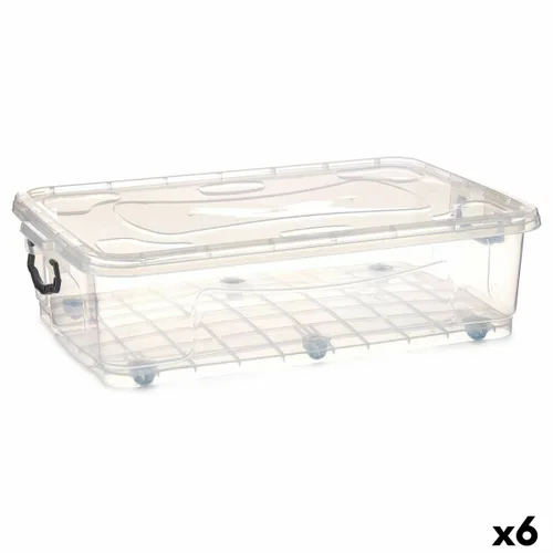 Vista 2 de Caja de Almacenamiento con Ruedas Kipit Transparente Plástico 40 L 46,5 x 20 x 72,2 cm (6 Unidades)