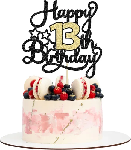 Vista 8 de 1 pieza de decoración de pastel de 8º cumpleaños con purpurina y saludos a 8 años, decoración de pastel de feliz cumpleaños para fiesta de 8 años