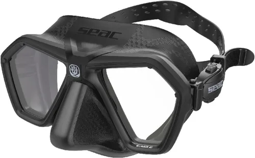 Vista 6 de SEAC Eagle, máscara compacta de bajo volumen para apnea y pesca submarina, verde, ajuste regular