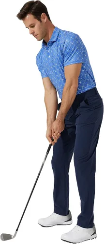 Vista 4 de Purltoan Polo de manga corta para hombre, estampado de ajuste seco, a la moda, informal, para golf, playa, tropical