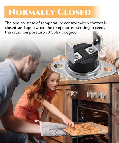 Vista 5 de KSD201 70 Fusible térmico para termostato de microondas para microondas GE, interruptor térmico universal normalmente cerrado, reemplazo
