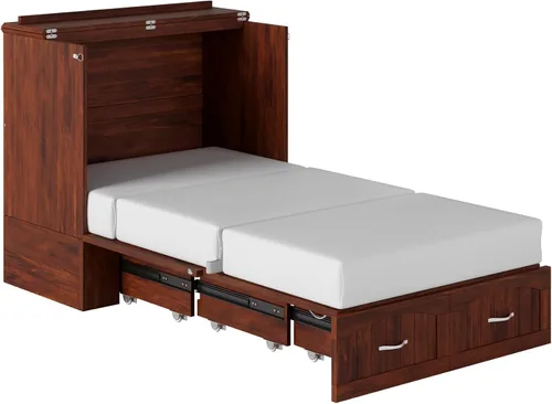 Vista 13 de AFI, Southampton Murphy - Baúl de cama individual XL con colchón y cajón de 6 pulgadas, nogal