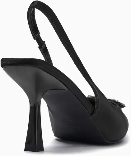 Vista 6 de Rilista Zapatos de tacón para mujer con diamantes de imitación cerrados y puntiagudos para boda y fiesta
