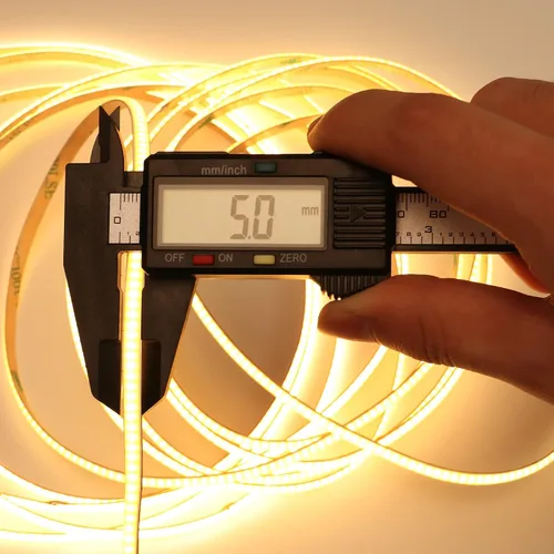 Vista 2 de TOPAI Tira de luz LED COB delgada de 12 V, 5mm (0.197 in), 3000 K, blanco cálido, 16.4 pies, brillante, 4000 lm, CRI>90, uniforme sin puntos, 400