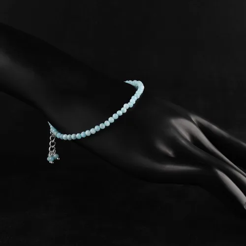 Vista 44 de Natural Gemstone Micro Round Beads Dainty Choker Bangle Bracelet, Handmade Jewelry for Women, Healing Chakra Crystals Silver Plated Chain 8 inch